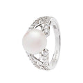 Sterling Silver CZ Emerald Trinity Ring - Size 8