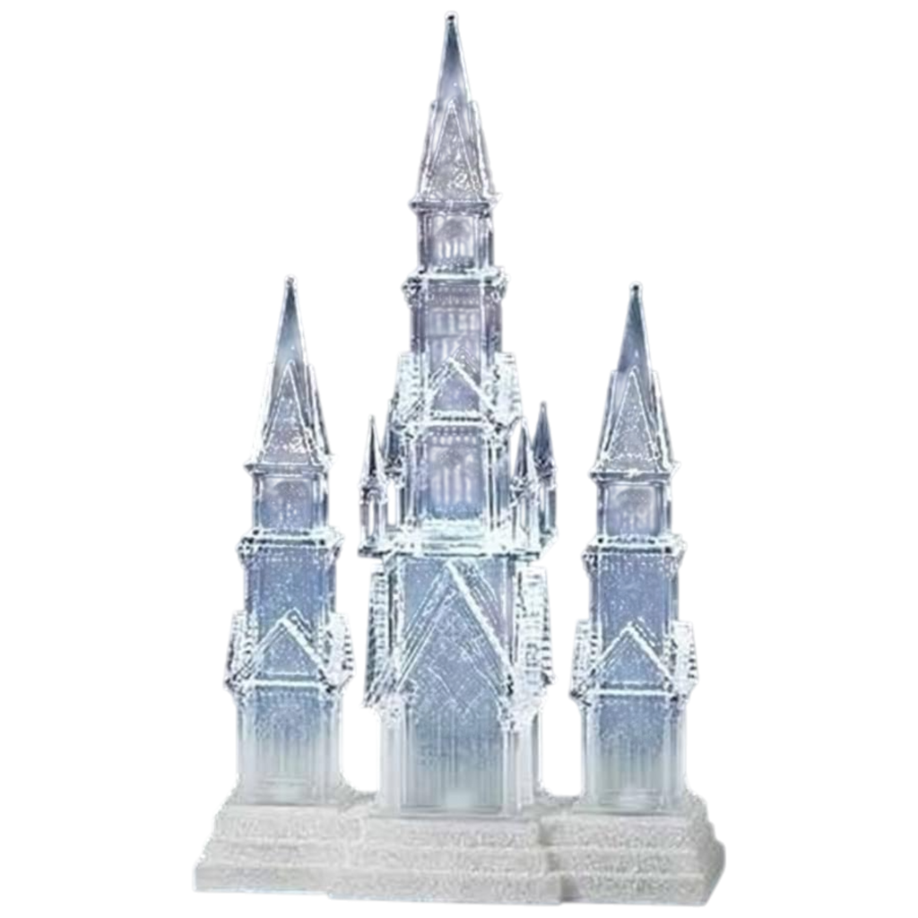 Lighted Three Tower Church Waterglobe