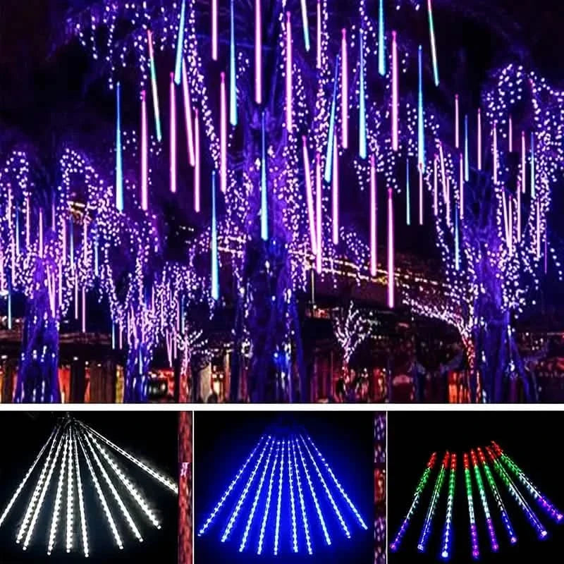 Outdoor Solar Meteor Christmas String Lights