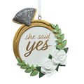She Said Yes Engagement Ring Ornament