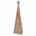 Gingerbread Tri-Tree - White Glitter and Star - 15 Inch