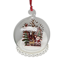Glass Snow Ball Scene Ornament - Santa and Friends