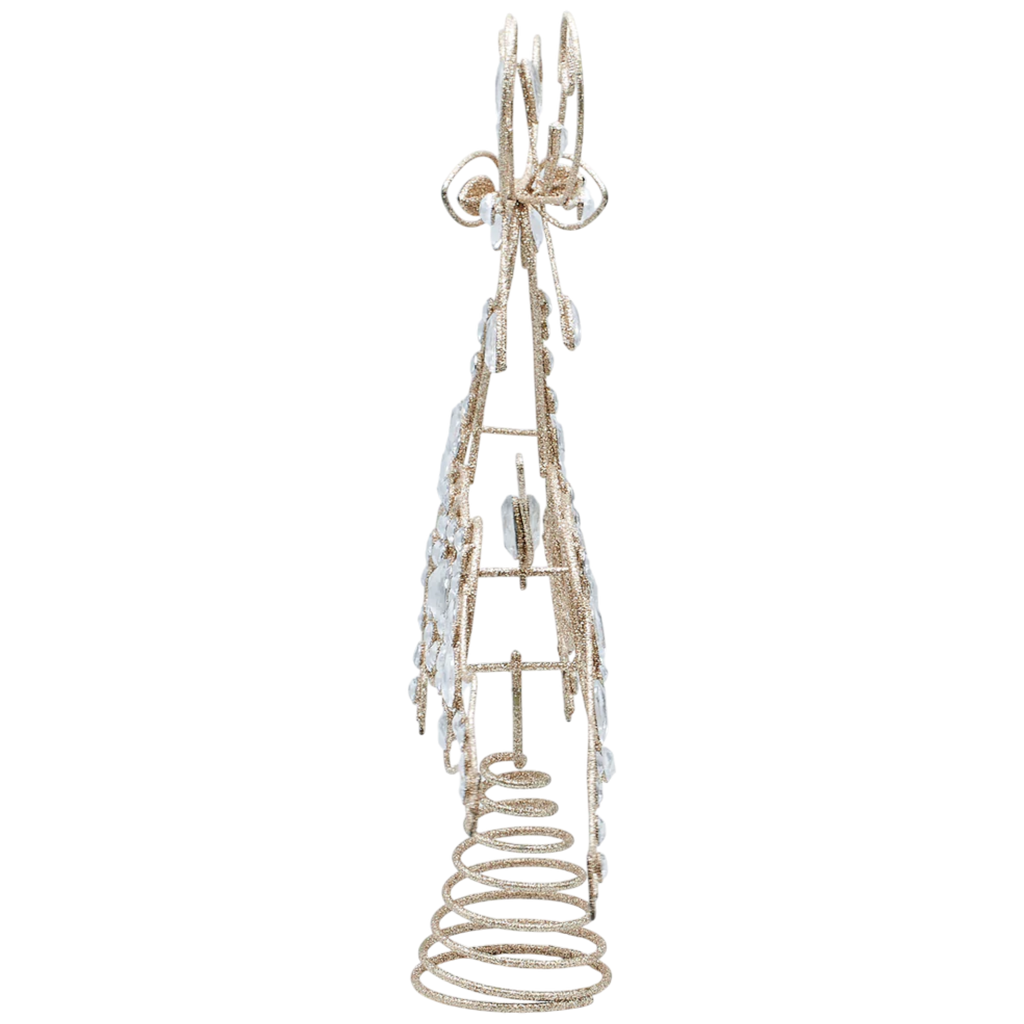 Crystal & Wire Reindeer Treetopper - 13 Inch