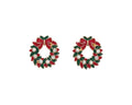 Holiday Wreaths with Crystals Earrings