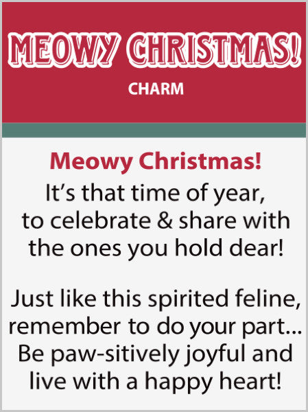 Meowy Christmas Cat Charm - Gold