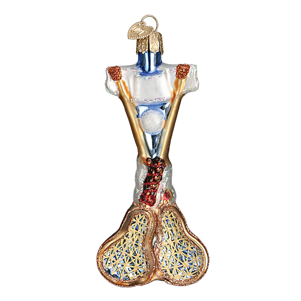 Lacrosse Set Glass Ornament