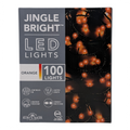 Jingle Bright 100 LED Light Set - Orange - Green Wire