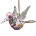 Blown Glass Hummingbird - Lilac Marble
