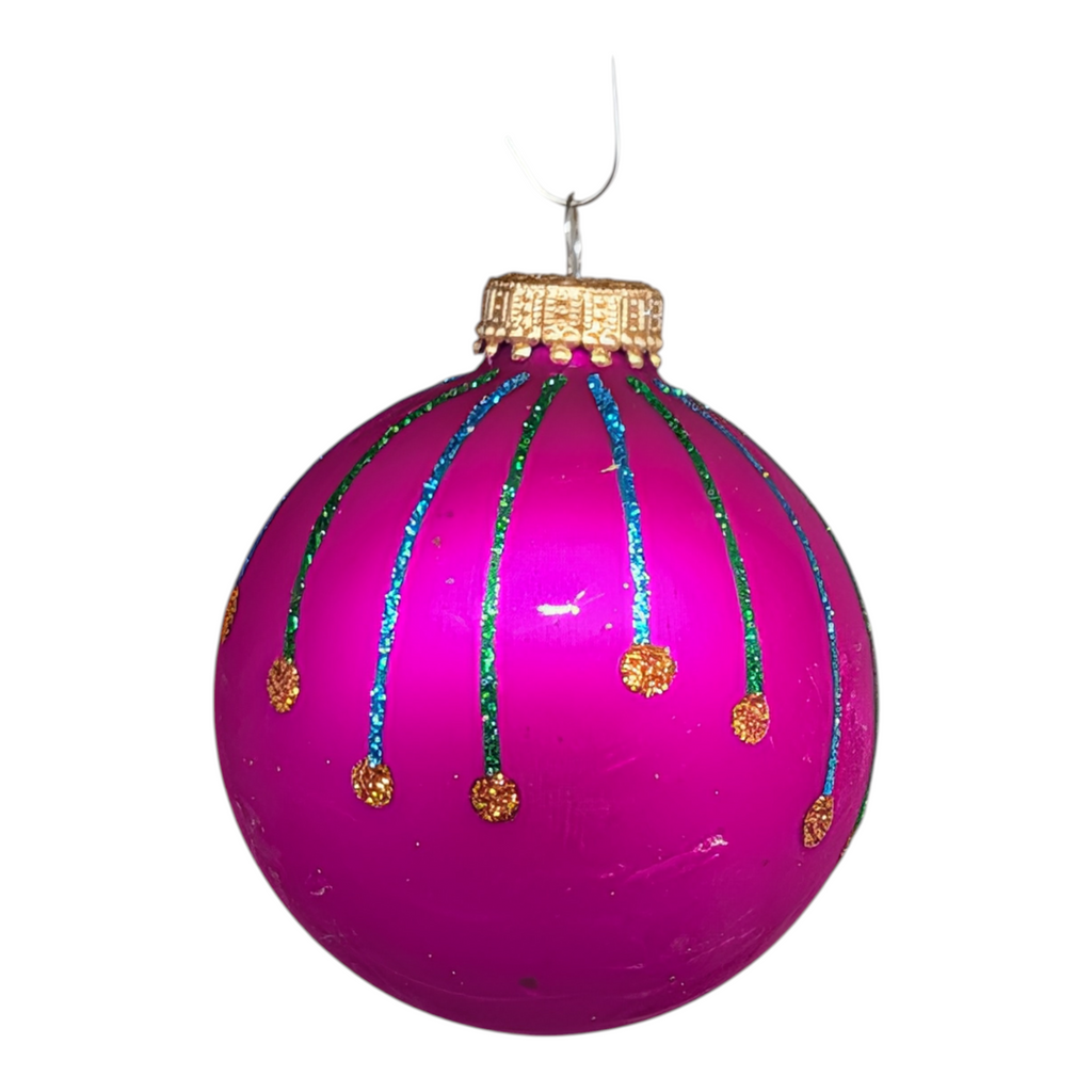 Krebs Value Glass Ornament 4 pack - Neon Drip