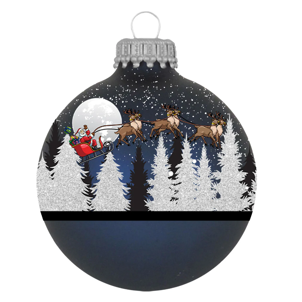 Midnight Haze Velvet 2 5/8" Ball with Spirit Of Christmas - 4 Piece Set
