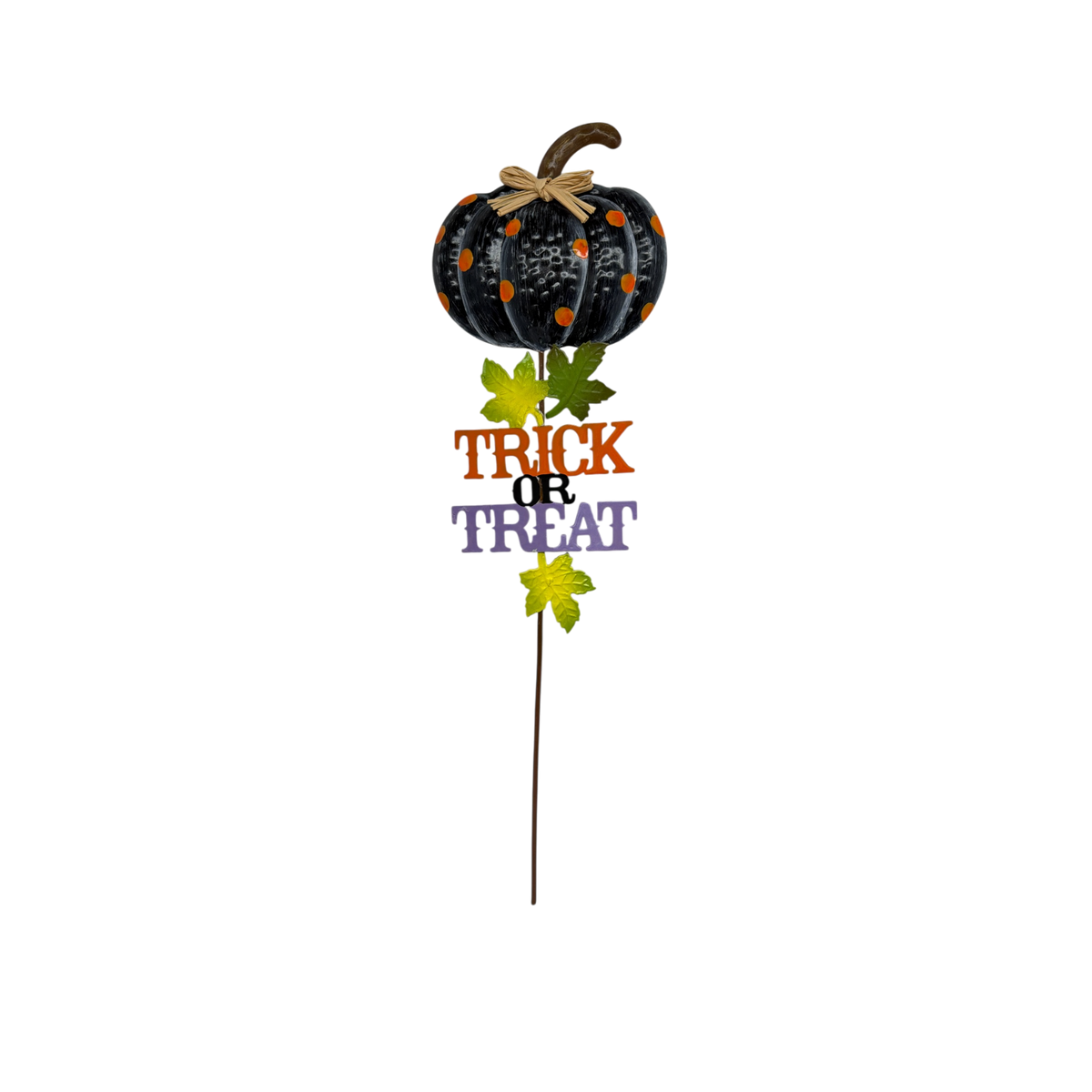 Trick Or Treat Black  Pumpkin Garden Stake