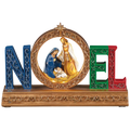 Lighted NOEL Tabletop Holy Family Nativity Scene