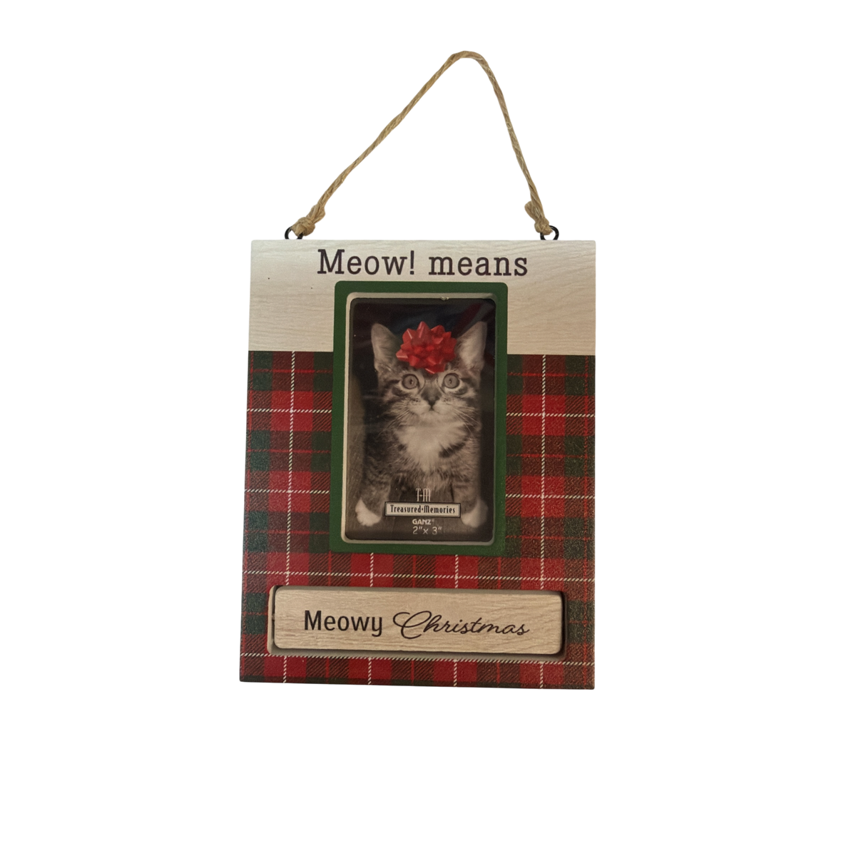 Pet Photo Frame Ornament - Meow! Means Meowy Christmas