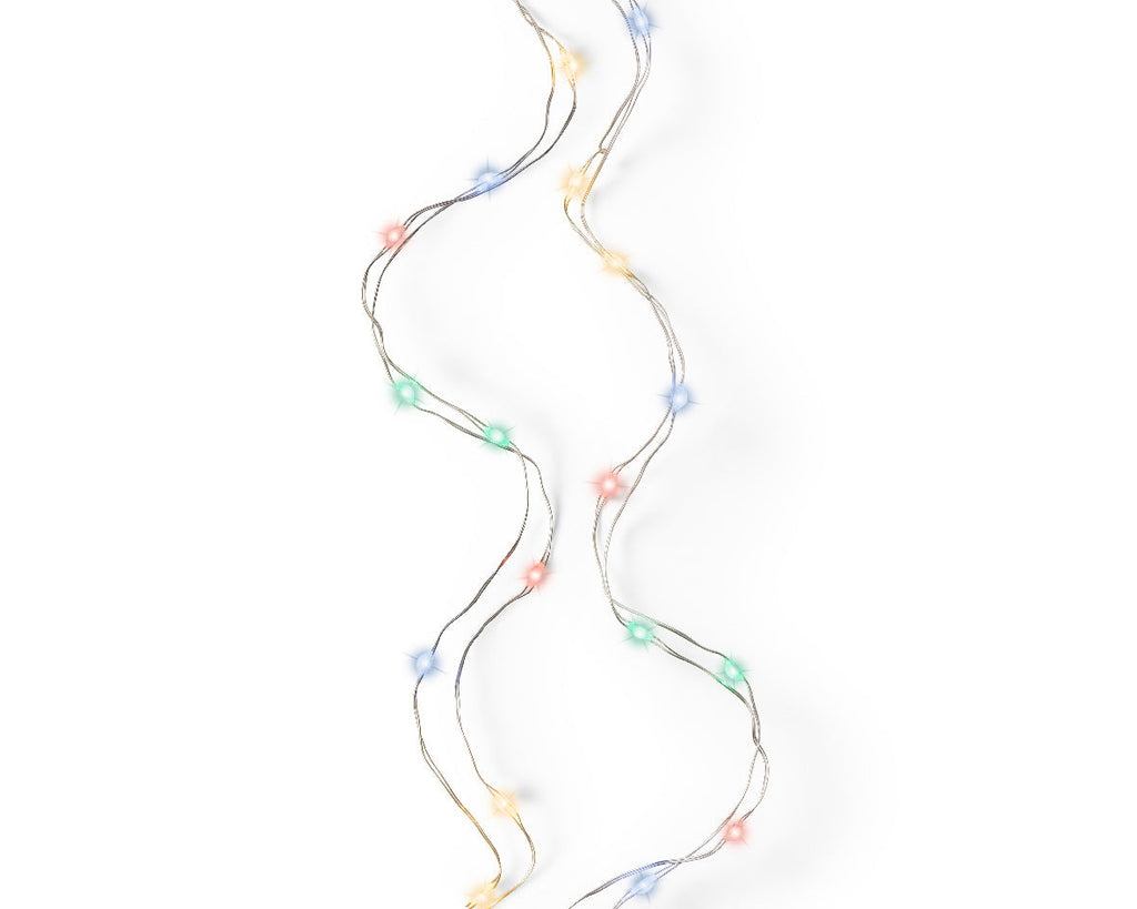Micro Wire String Lights - 100 LED - Multicolor - Silver Wire