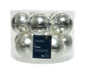 Glass 2.4" Ornaments - 10 piece Set - Elegant Silver