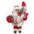 Festive Santa with Snowman Figurine Ornament - 9 inches
