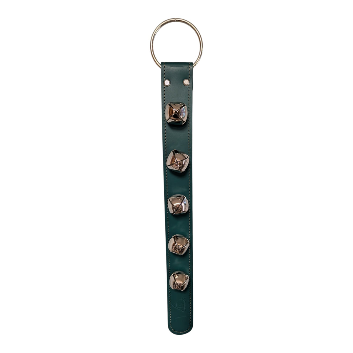 Sleigh Bell Strap with 5 Nickel Bells - Green