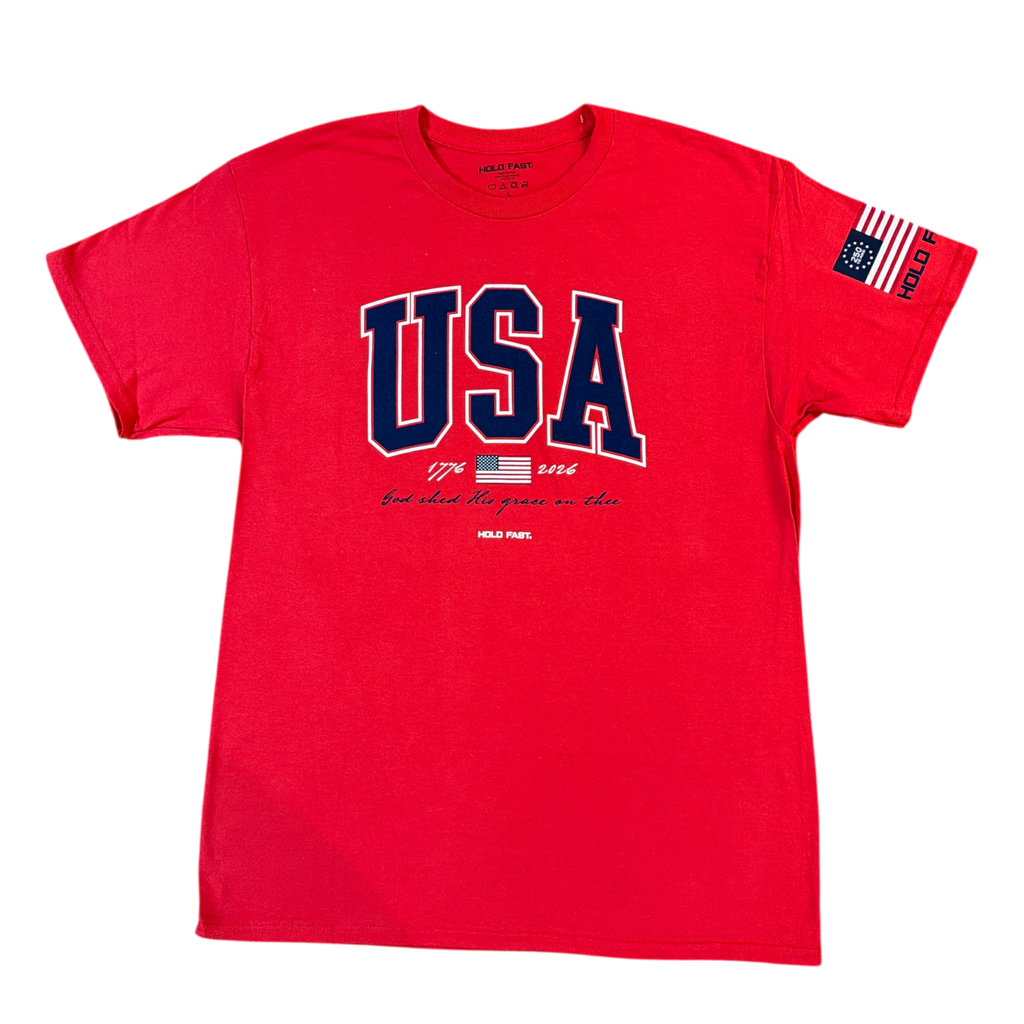 Hold Fast USA Strong Red T-Shirt -