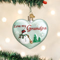 Grandpa Heart Glass Ornament