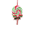 Candycane Treats Hanging Ornament - Multicolor Pinwheel