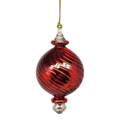 Shiny and Cute Egyptian Glass - Swirled Ball - Red