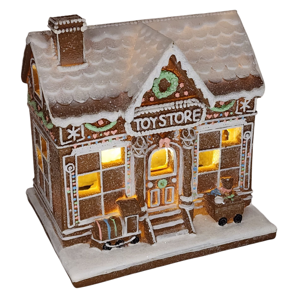 Magical Gingerbread Toy Store Light-Up House