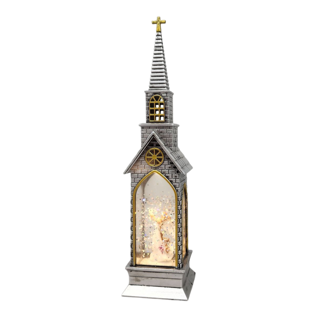 Lighted Church Waterglobe -  Angel