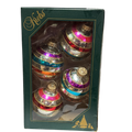 Krebs  Glass Ornament 4 pack - Retro Silver With Stirpes