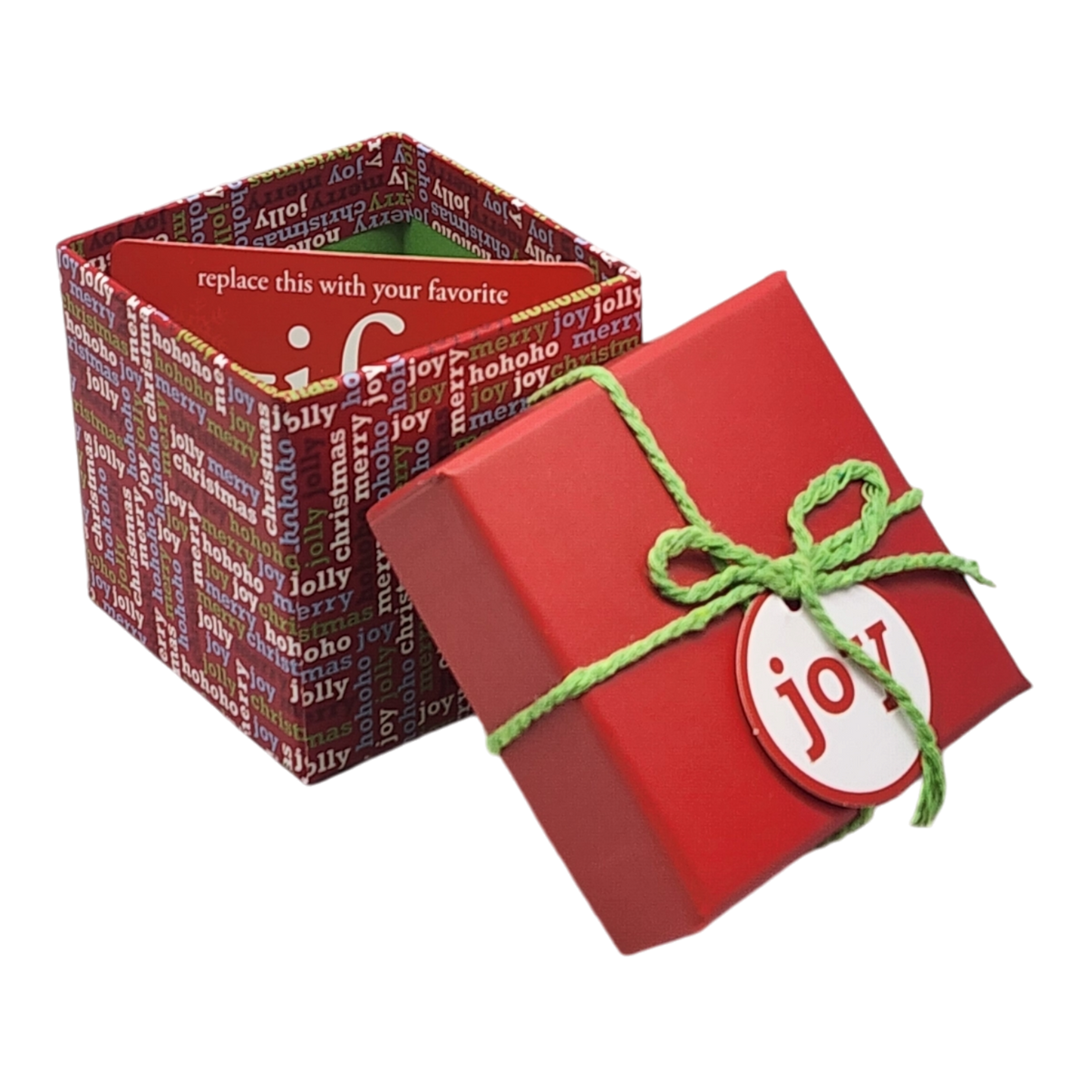 Gift Box Cube for Gift Cards - 3" x 3" -  Text Expressions