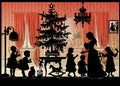Miniature Silhouette Advent Calendar Card - Red
