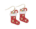 Red Stocking with Snowflakes Earrings