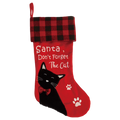Santa Don't Forget the Cat Stocking - Embroidered