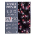 Jingle Bright 100 LED Light Set - Red/White - Green Wire