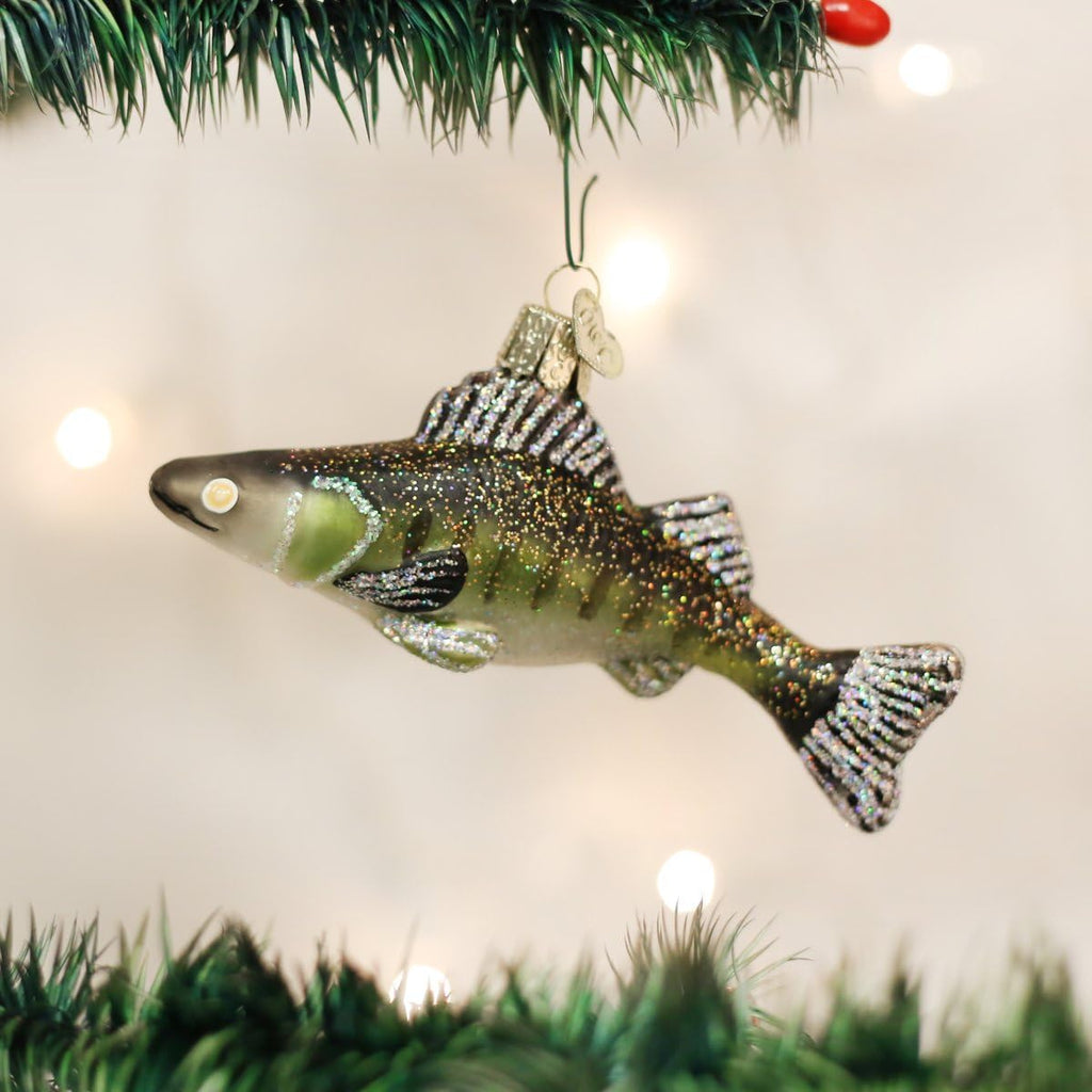 Walleye Fish Glass Ornament