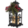 10.5-Inch Lighted Metal Lanterns with Timer (Set of 2)