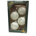 Krebs  Glass Ornament 4 pack - Elegant Frosted White