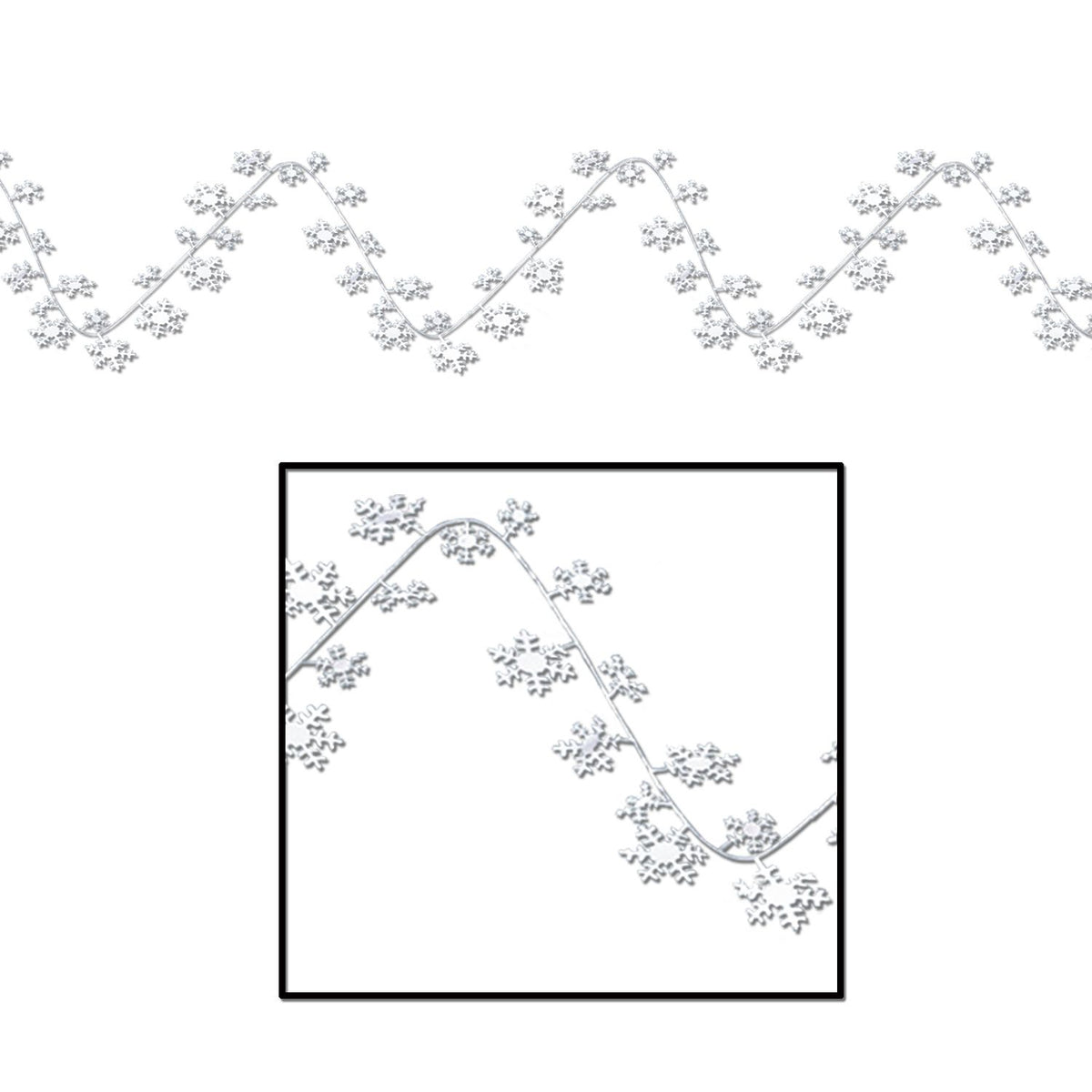 Gleam And Flex Snowflake Garland - 25 Feet