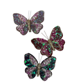 Sparkling Butterfly Clip-On Ornaments - Set of Three