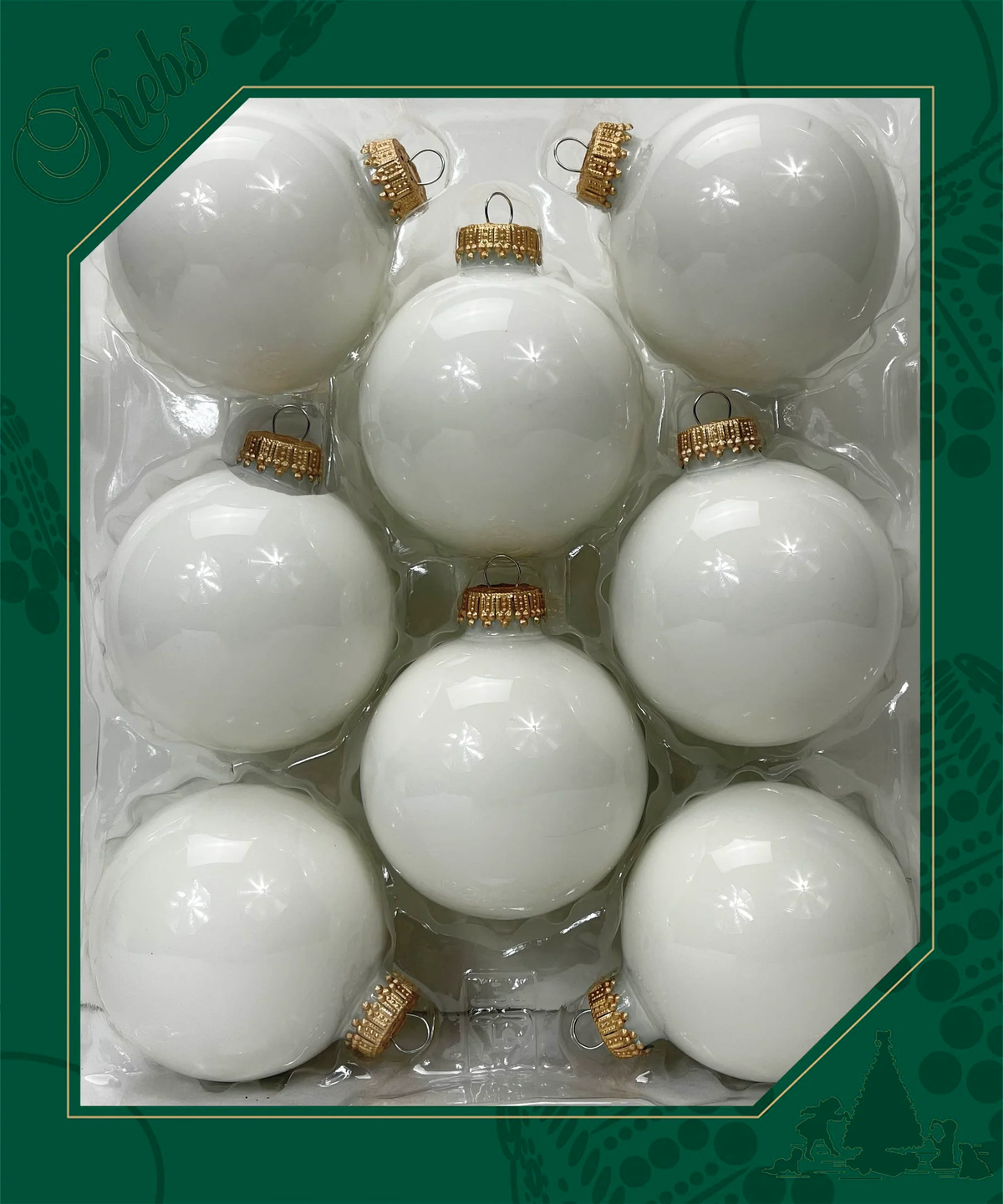 Porcelain White 25/8" (67mm) Glass Ball - 8 Piece Set