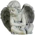Sitting Cherub - 9.5 inch Garden Statue -