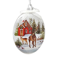 Glass "Lightable" Reindeer Family Visit Ornament