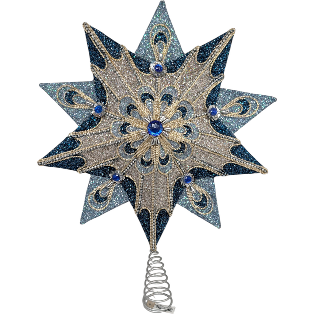 Blue Radiance 10 Point Star Treetopper- 16 Inch