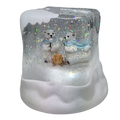 Lighted Swirl Polar Bears Cube Snowglobe