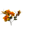 12 inch Faux Mixed Marigolds With Berries Bush