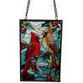 Cardinal Pair Stained Glass Panel Suncatcher