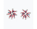 Patriotic Fireworks Burst Earrings – Red, White  and  Blue