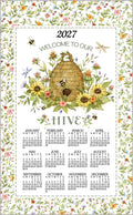 2027 Linen Calendar Towel - Bee Floral