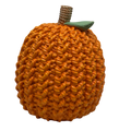 Cable Knit Look Harvest Pumpkins - Orange