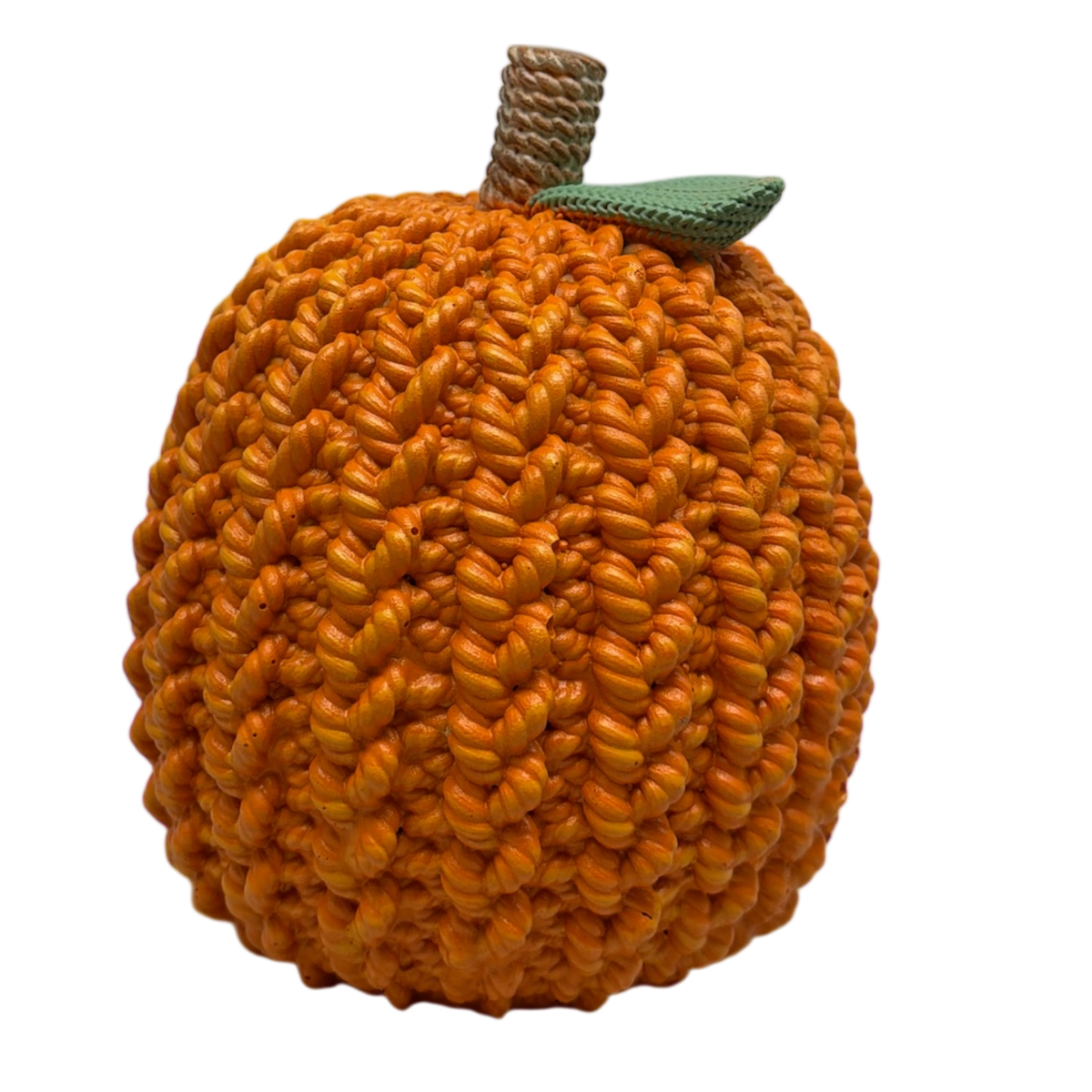 Cable Knit Look Harvest Pumpkins - Orange