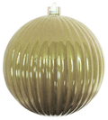 6" (150mm) Commercial Shatterproof Ball Ornament - Shiny Guilded Gold Ripples